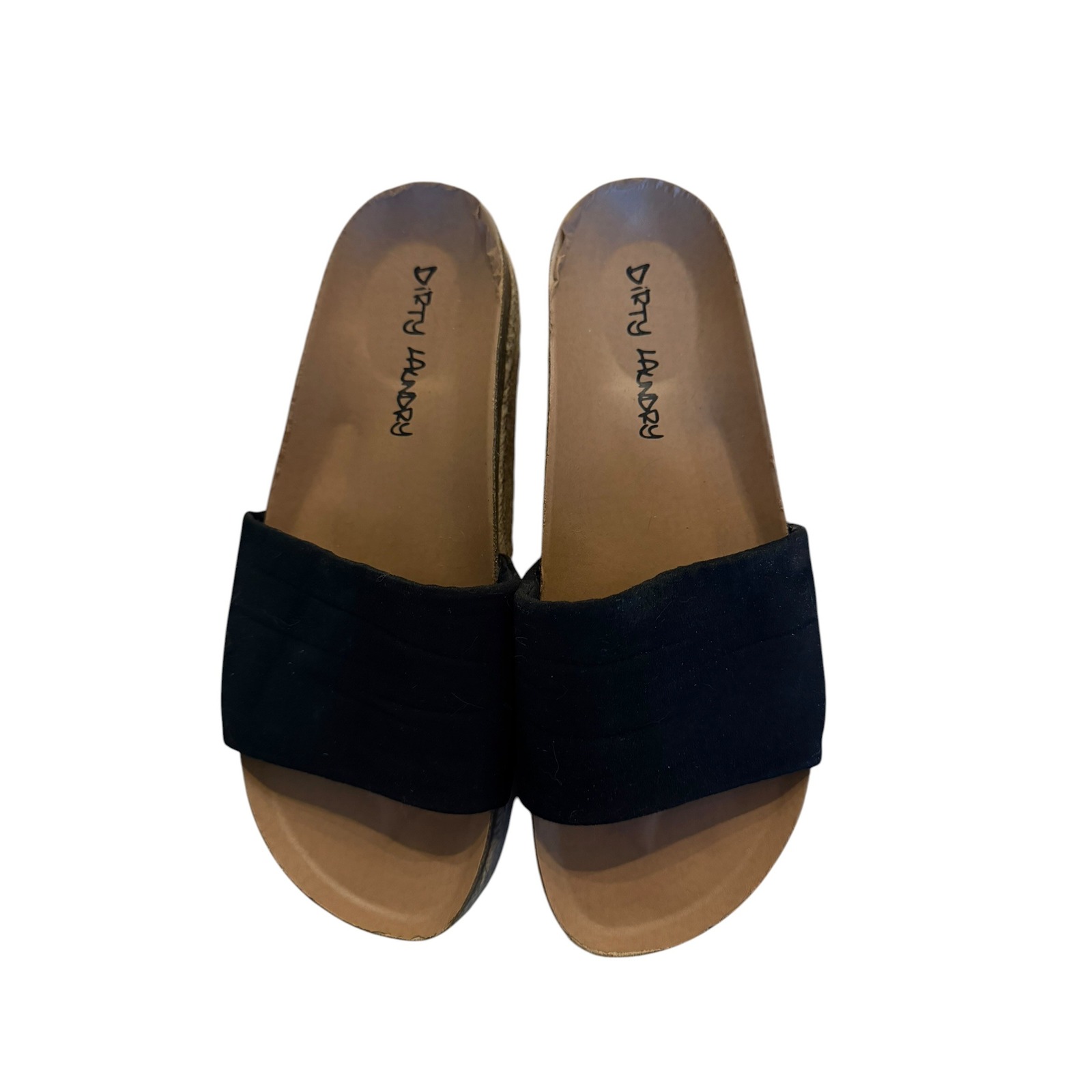 Laundry Black Espadrille Platform Slides
